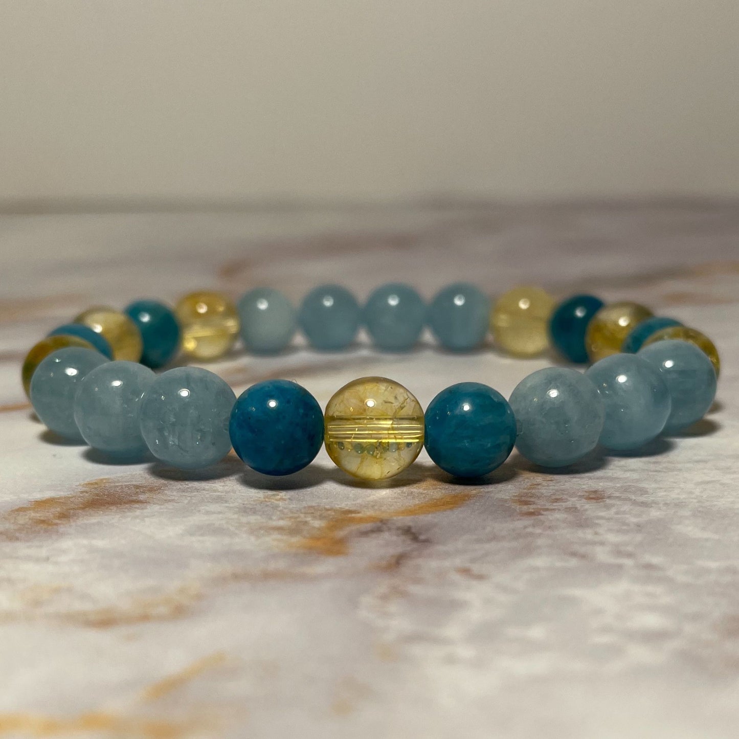 MANIFESTATION | Ken-Inspired | Crystal Bracelet | Aquamarine, Citrine & Apatite