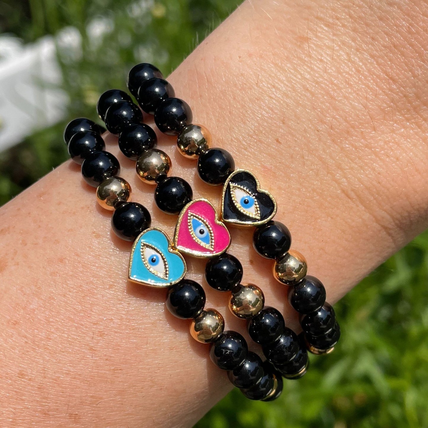 EVIL HEART EYE | Crystal Bracelet | Black Tourmaline