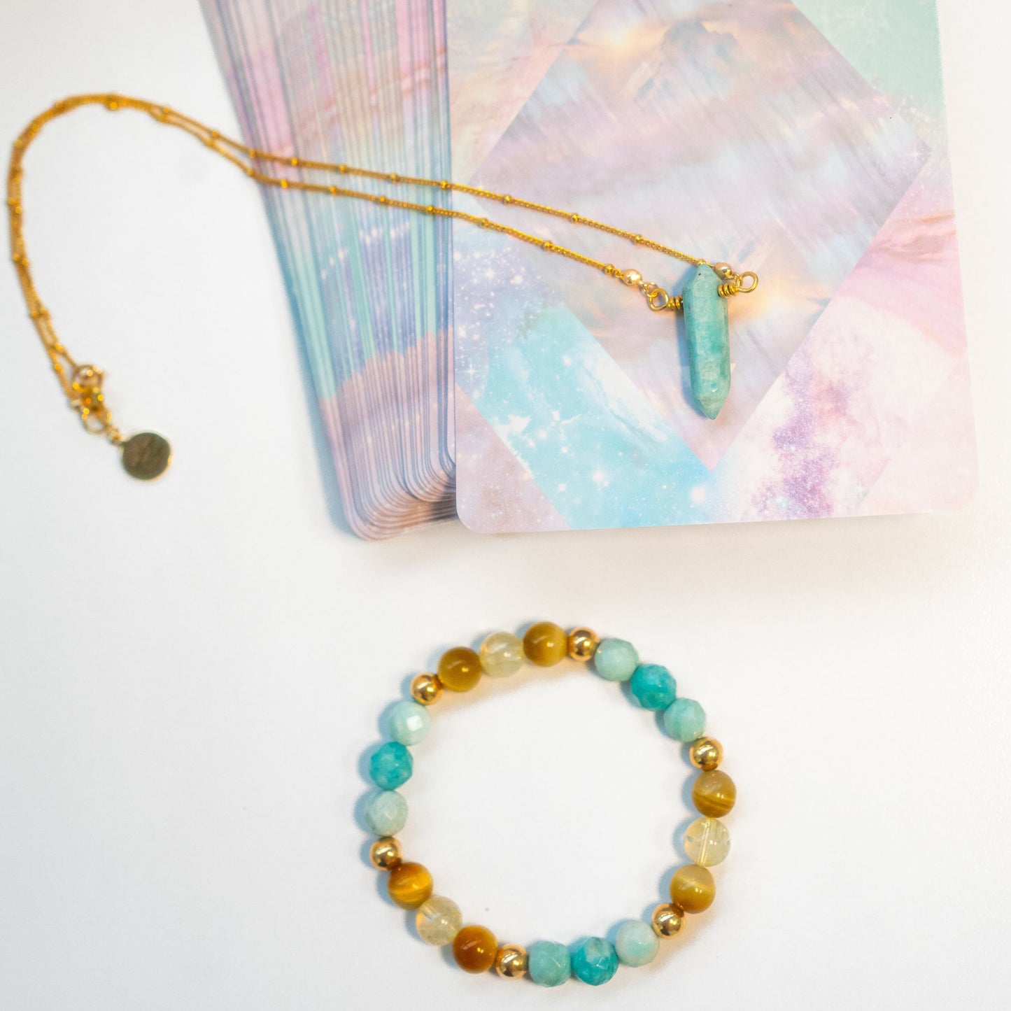 ABUNDANCE & CAREER | Crystal Bracelet | Amazonite, Golden Tiger Eye & Citrine