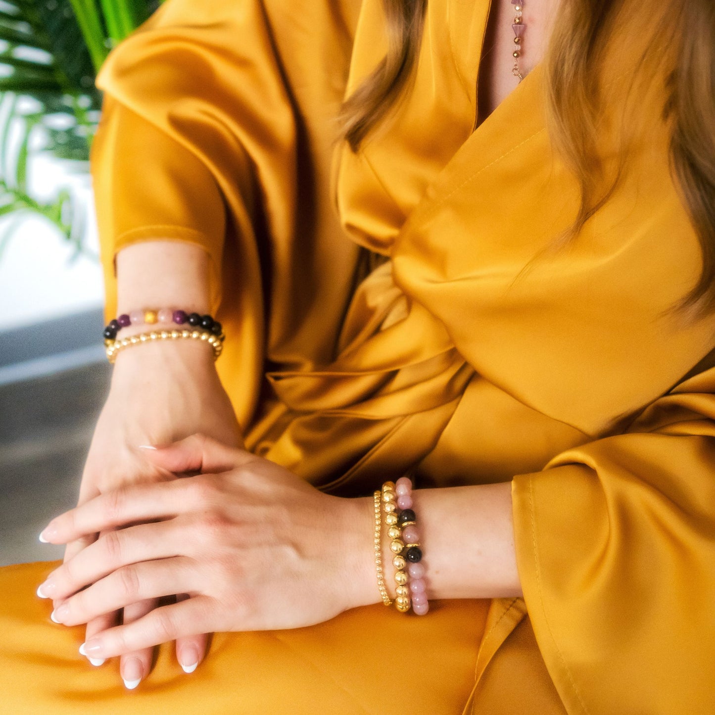 ABUNDANCE & LOVE II | Crystal Bracelet | Rose Quartz & Garnet