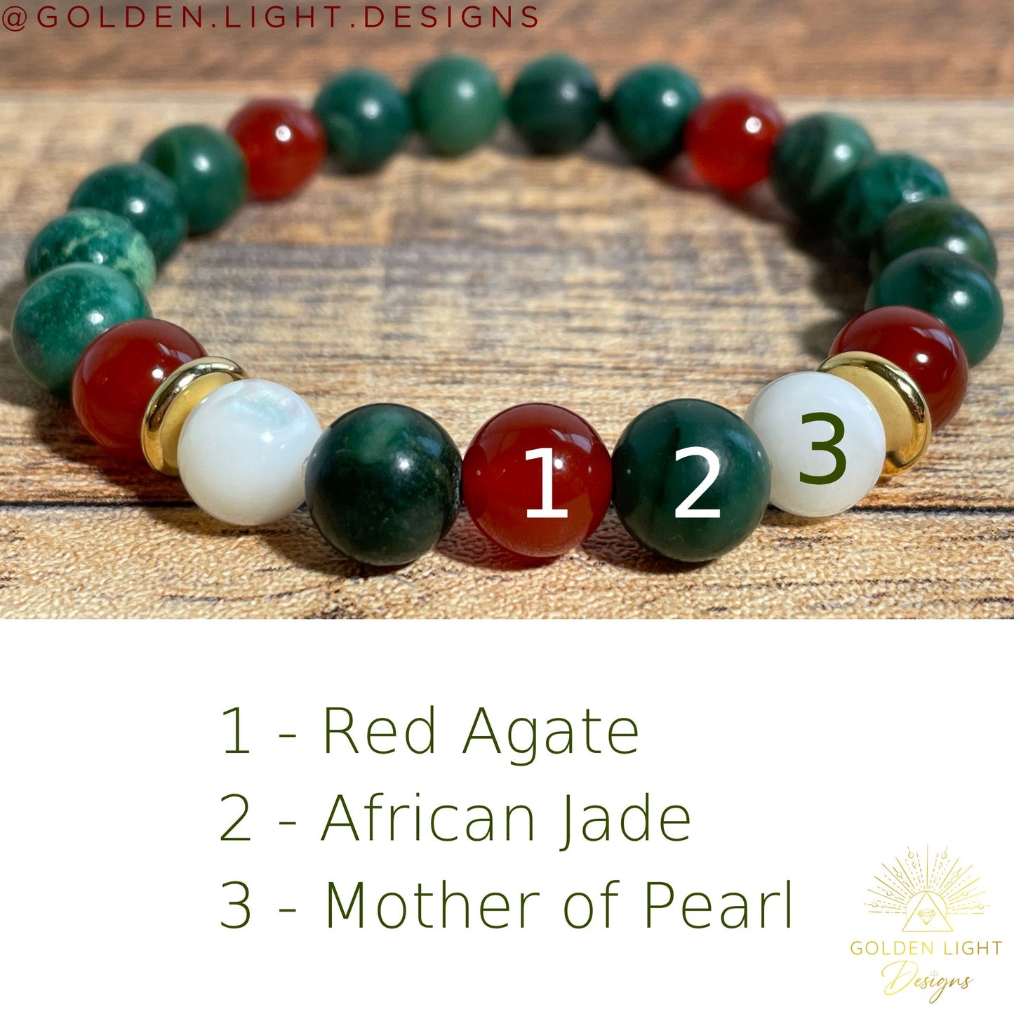 HOLLY | Crystal Bracelet | Green Jade