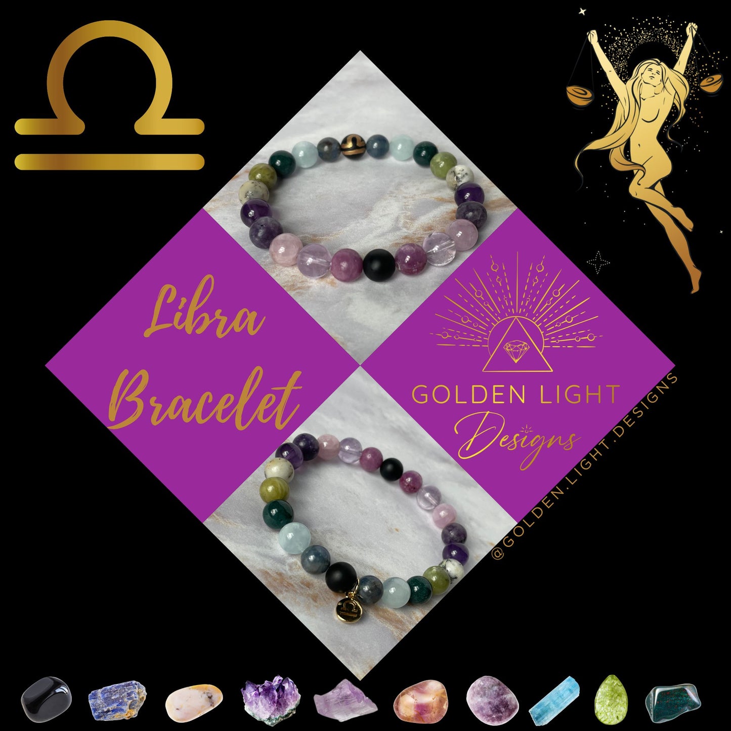 ♎︎ LIBRA Zodiac | Crystal Bracelet