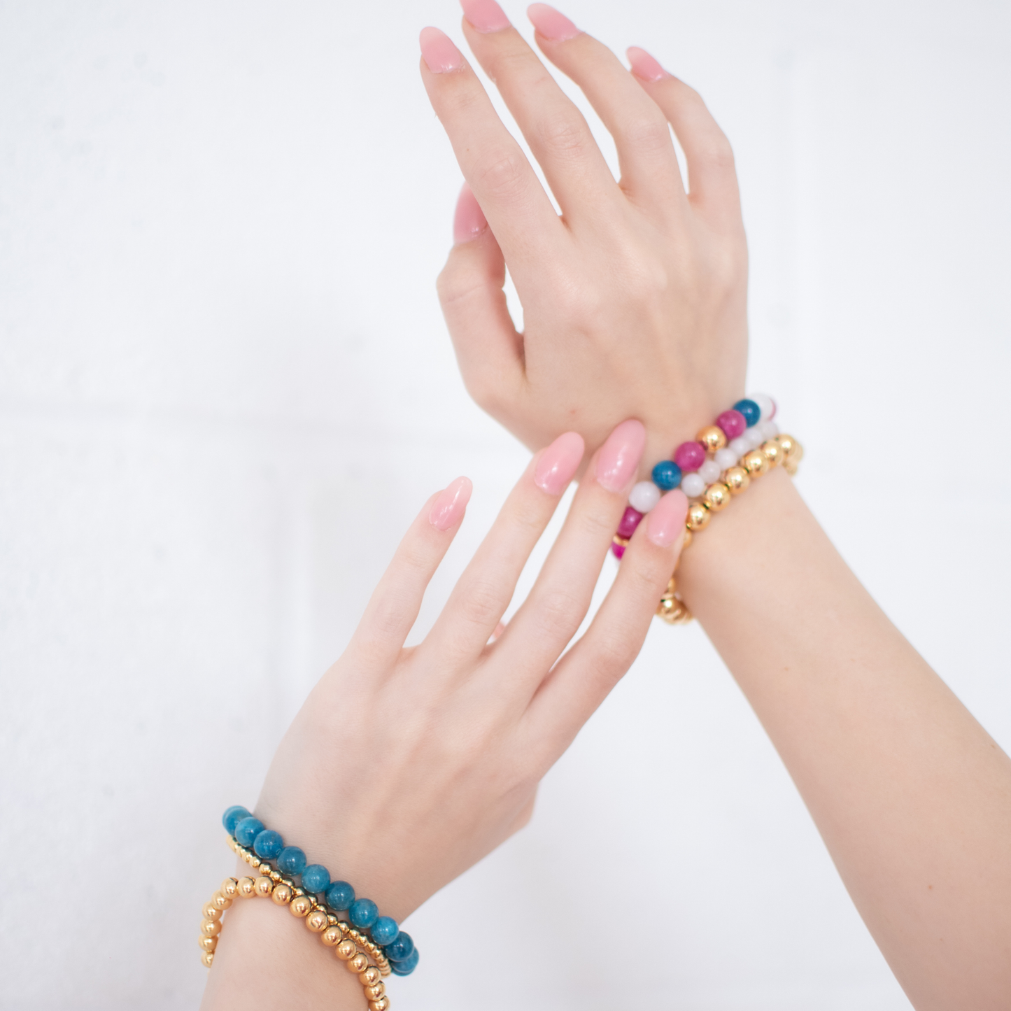 PINK MANIFESTATION STACK | Barbie-Inspired | Crystal Bracelet Stack | Pink Tourmaline, Apatite & Moonstone